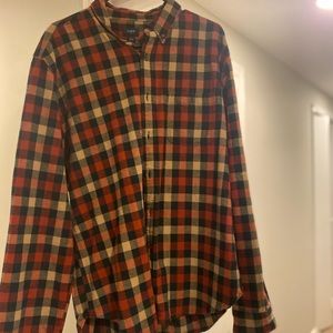 Men’s J-crew Flannel Plaid Button Down with elbow patches